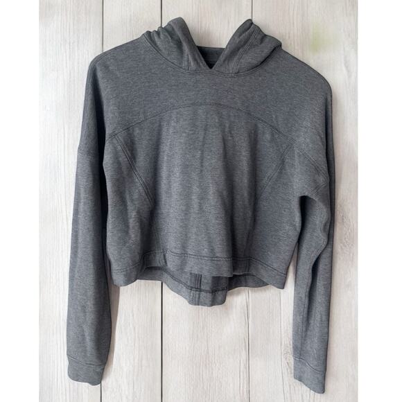 Lululemon cropped stretch hoodie grey 8 - Picture 1 of 8